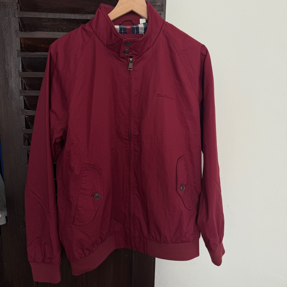 Ben Sherman NEW Men's Burgundy Lightweight Harrington Jacket